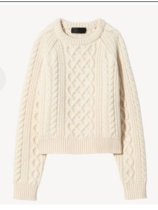 Nili Lotan Sweaters - Nili Lotan Coras Cream Cable Knit Crewneck Sweater